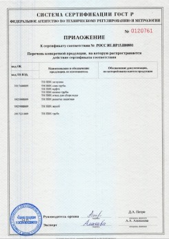 2020.02.06 Камень-на-Оби - Приложение 1 к сертификату изделия системы водосточной.